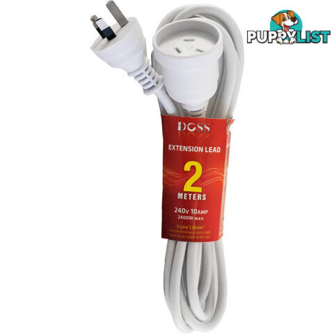 EXL2M 2M POWER EXTENSION LEAD WHITE DOSS