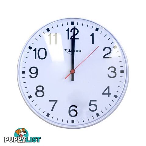 6200CLK 300MM (12") WALL CLOCK WHITE 15MT VIEW - JADCO