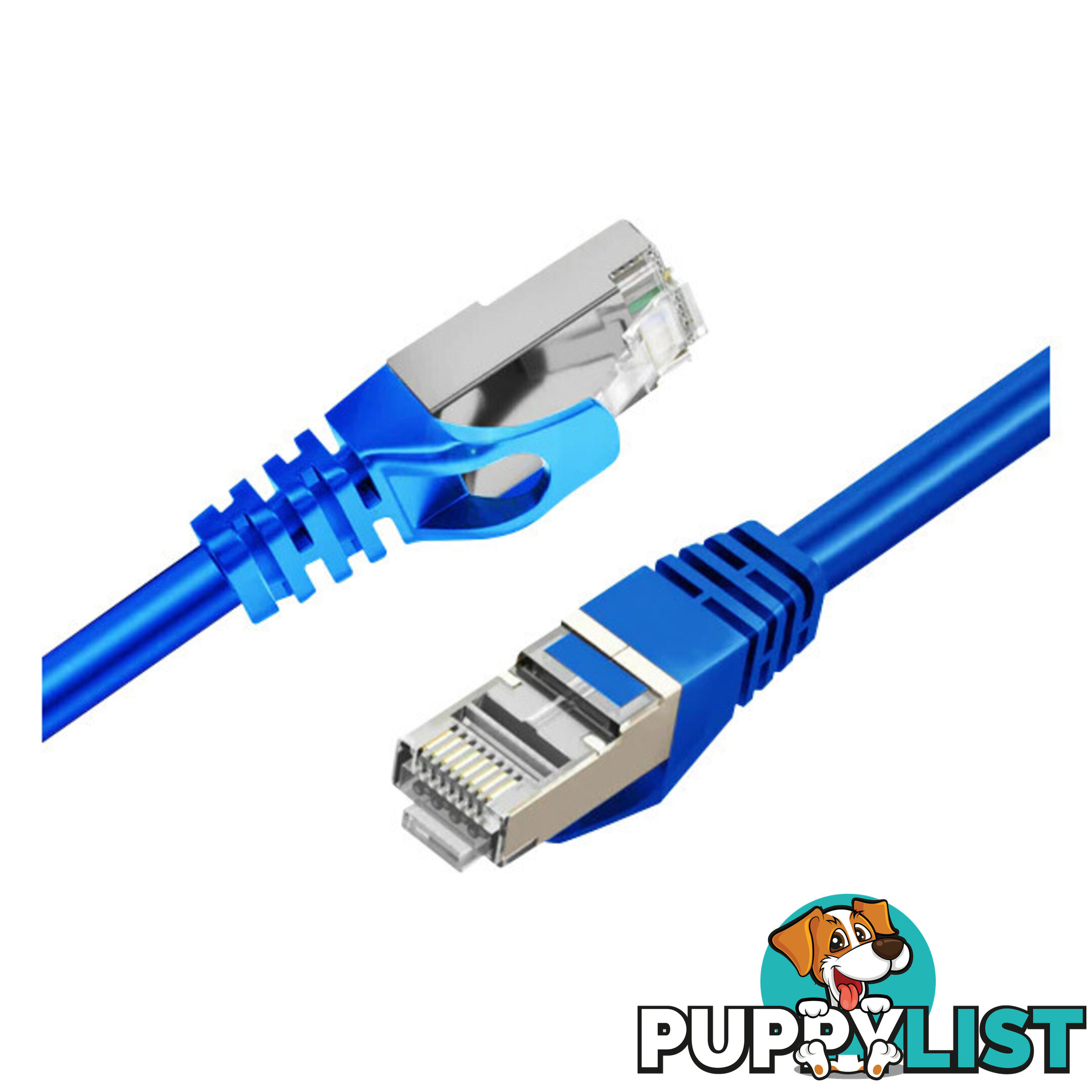 LC8000 30CM CAT7 10GBE ETHERNET CABLE BLUE TRIPLE SHIELDING