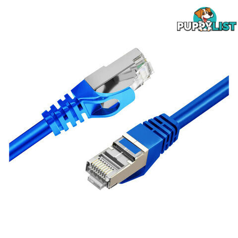 LC8000 30CM CAT7 10GBE ETHERNET CABLE BLUE TRIPLE SHIELDING