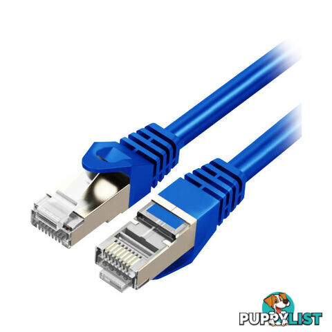 LC8000 30CM CAT7 10GBE ETHERNET CABLE BLUE TRIPLE SHIELDING