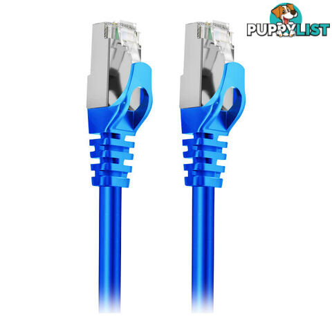 LC8000 30CM CAT7 10GBE ETHERNET CABLE BLUE TRIPLE SHIELDING