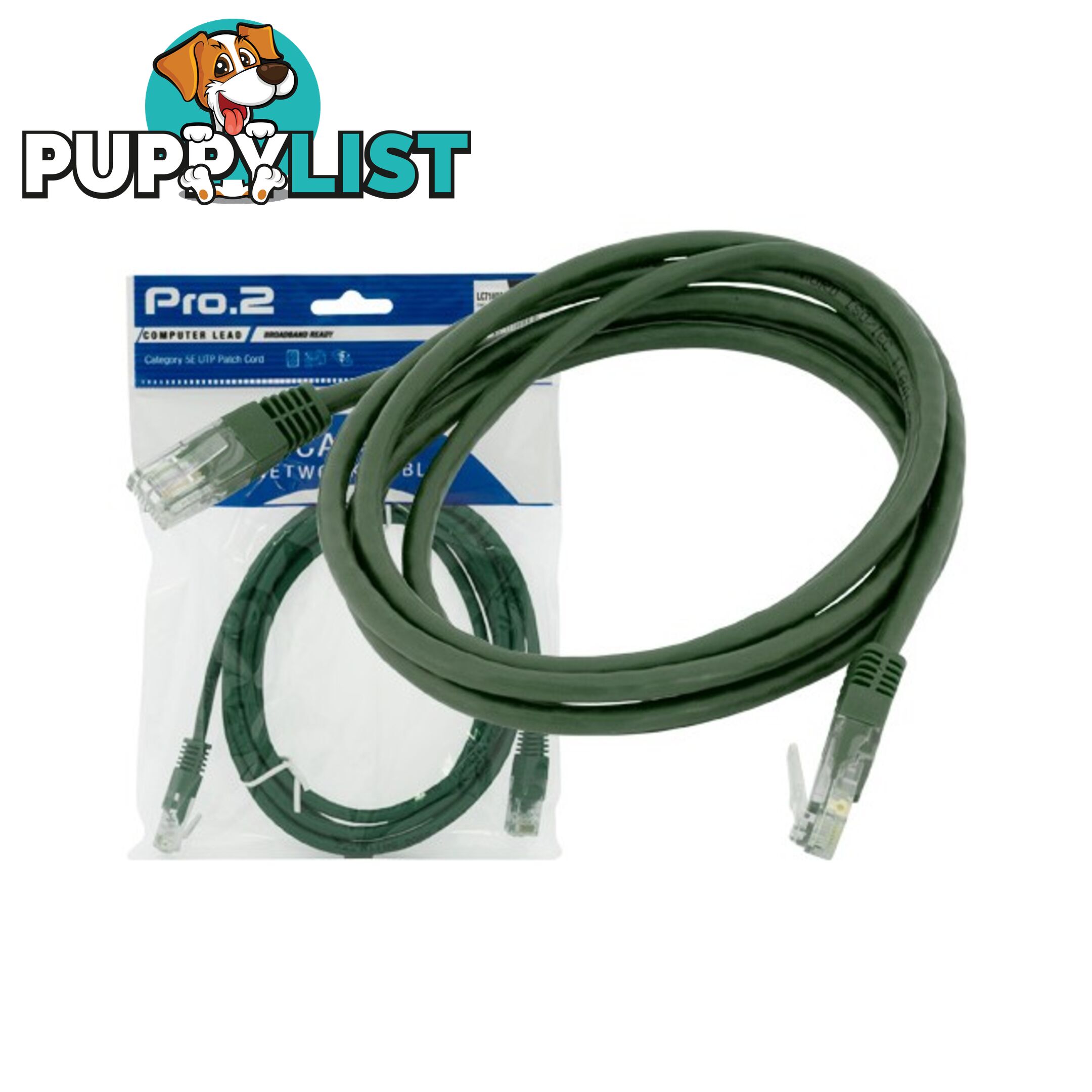 LC7142G 5M GREEN CAT5E PATCH LEAD PRO2