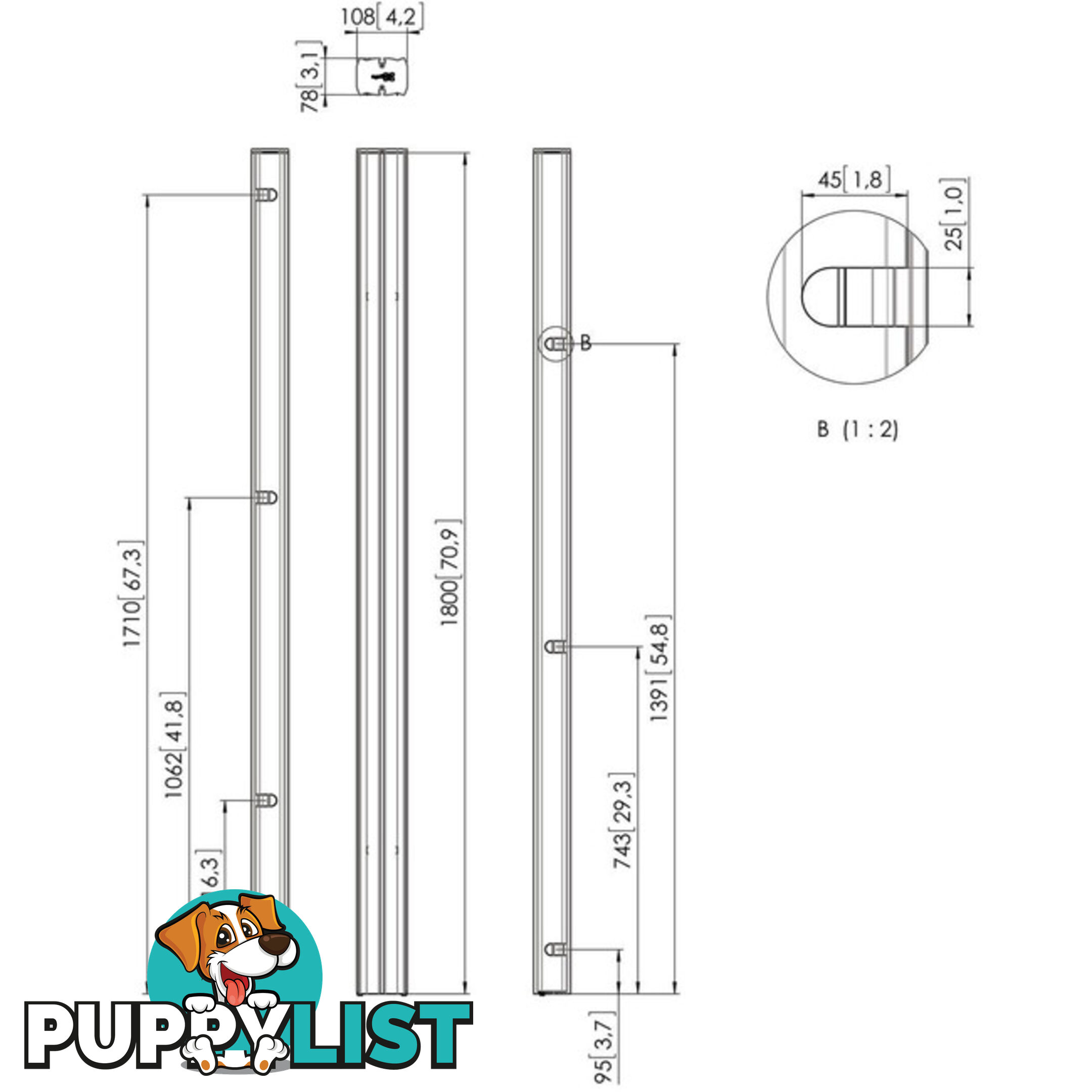 PUC2718 1.8M CONNECT IT XL POLE VOGEL'S