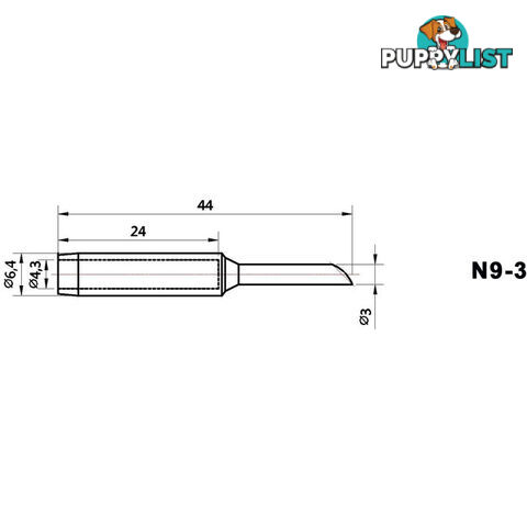 N93 3.0MM BEVEL TIP ZD8916 ZD418 REPLACEMENT SOLDERING TIP