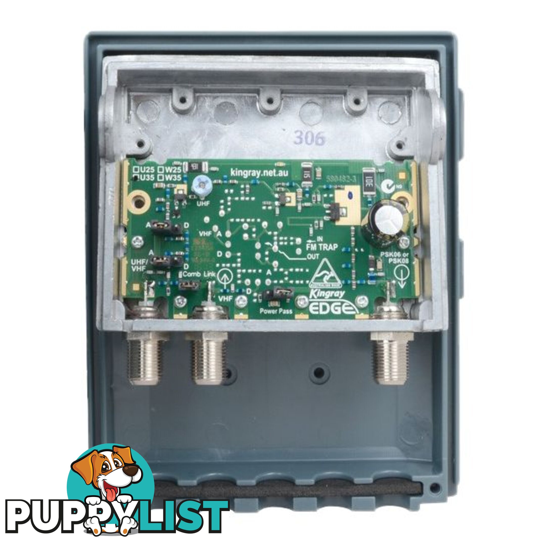 MHU35FS 35DB UHF SHIELDED MASTHEAD AMP KINGRAY