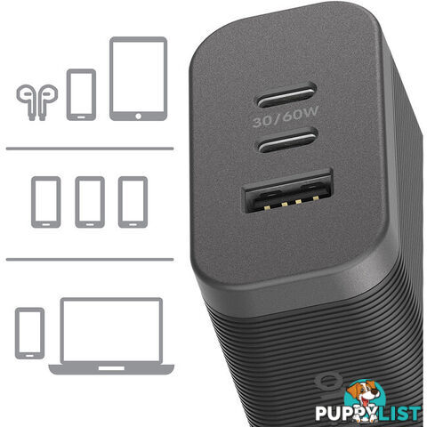 OBWC3P USB-C TRIPLE PORT WALL CHARGER 72W AUSTRALIAN PLUG