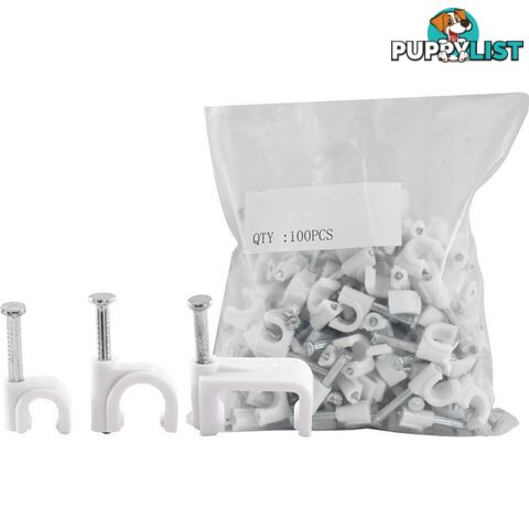 6RCCW 6MM CABLE CLIP TO SUIT RG59 CABLE ROUND WHITE 100PACK