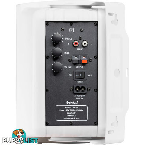 CLB5AW 5" ACTIVE BOX SPEAKERS WITH BLUETOOTH RENAMING WHITE 40W RMS 90W MAX