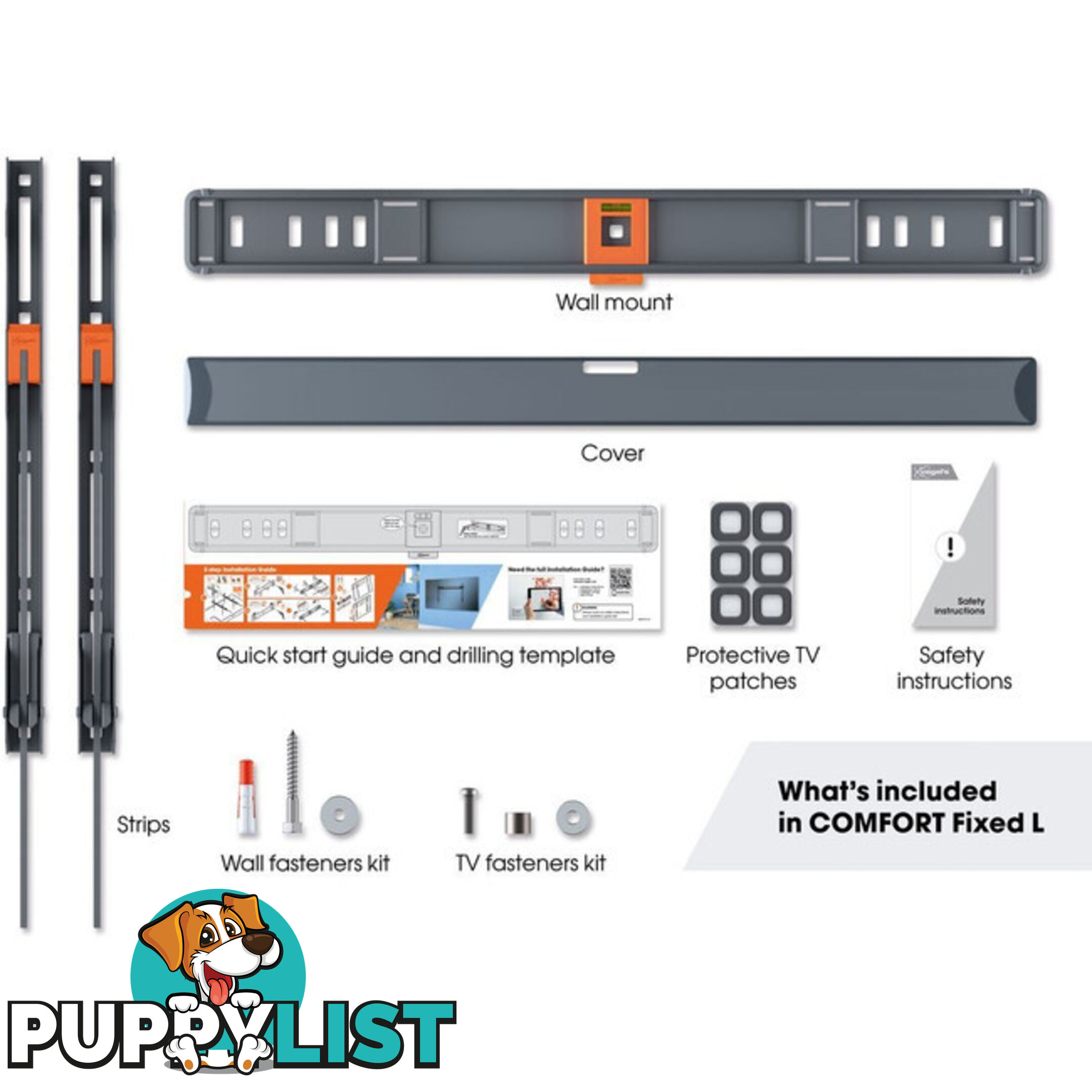 TVM5605 ELITE SERIES FIXED 40"-100" 100KG TV WALL MOUNT 1.5CM ULTRA THIN BRACKET