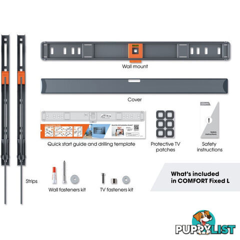 TVM5605 ELITE SERIES FIXED 40"-100" 100KG TV WALL MOUNT 1.5CM ULTRA THIN BRACKET