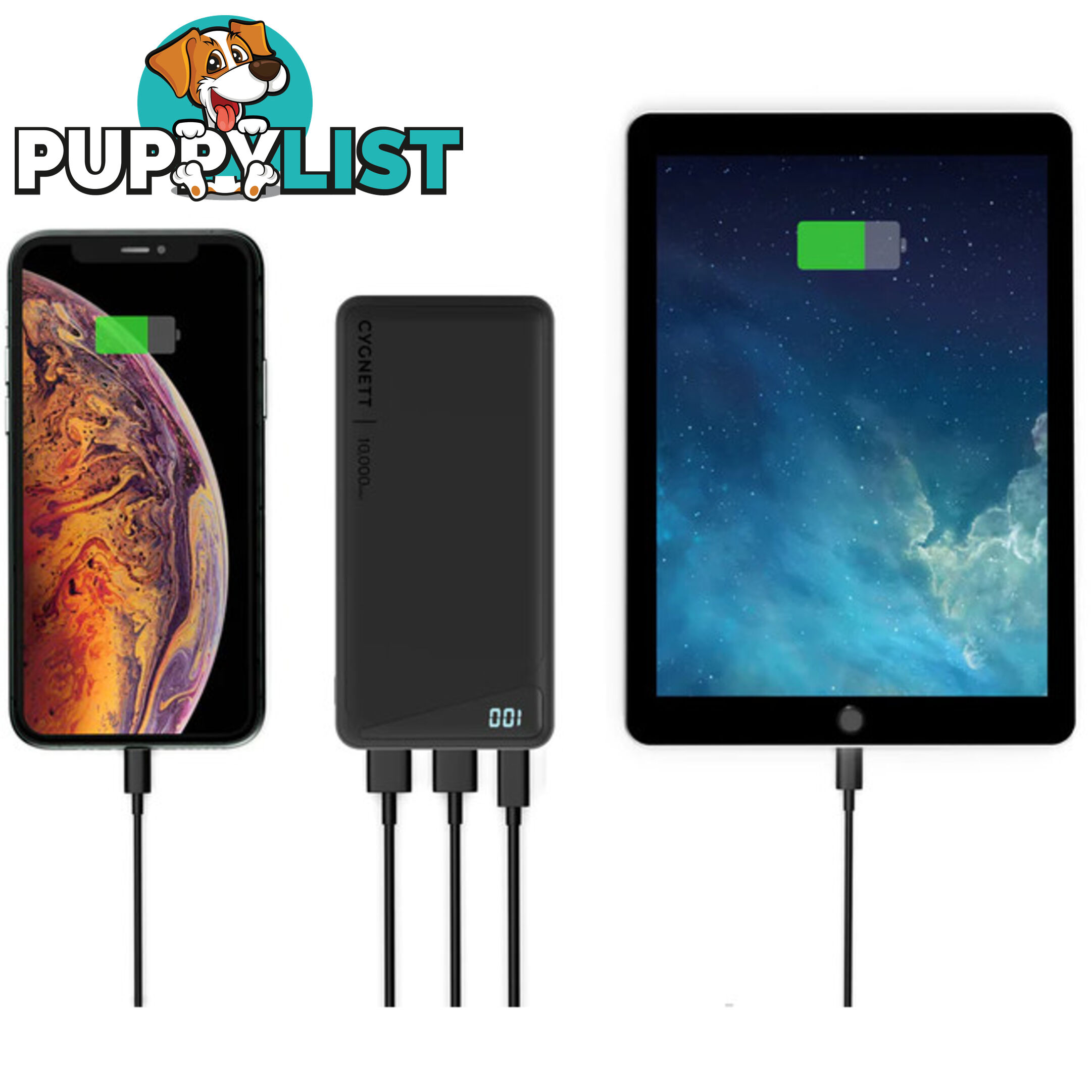 PB10KCGN 10K MAH POWER BANK - BLACK CYGNETT CHARGEUP BOOST 3ND GEN