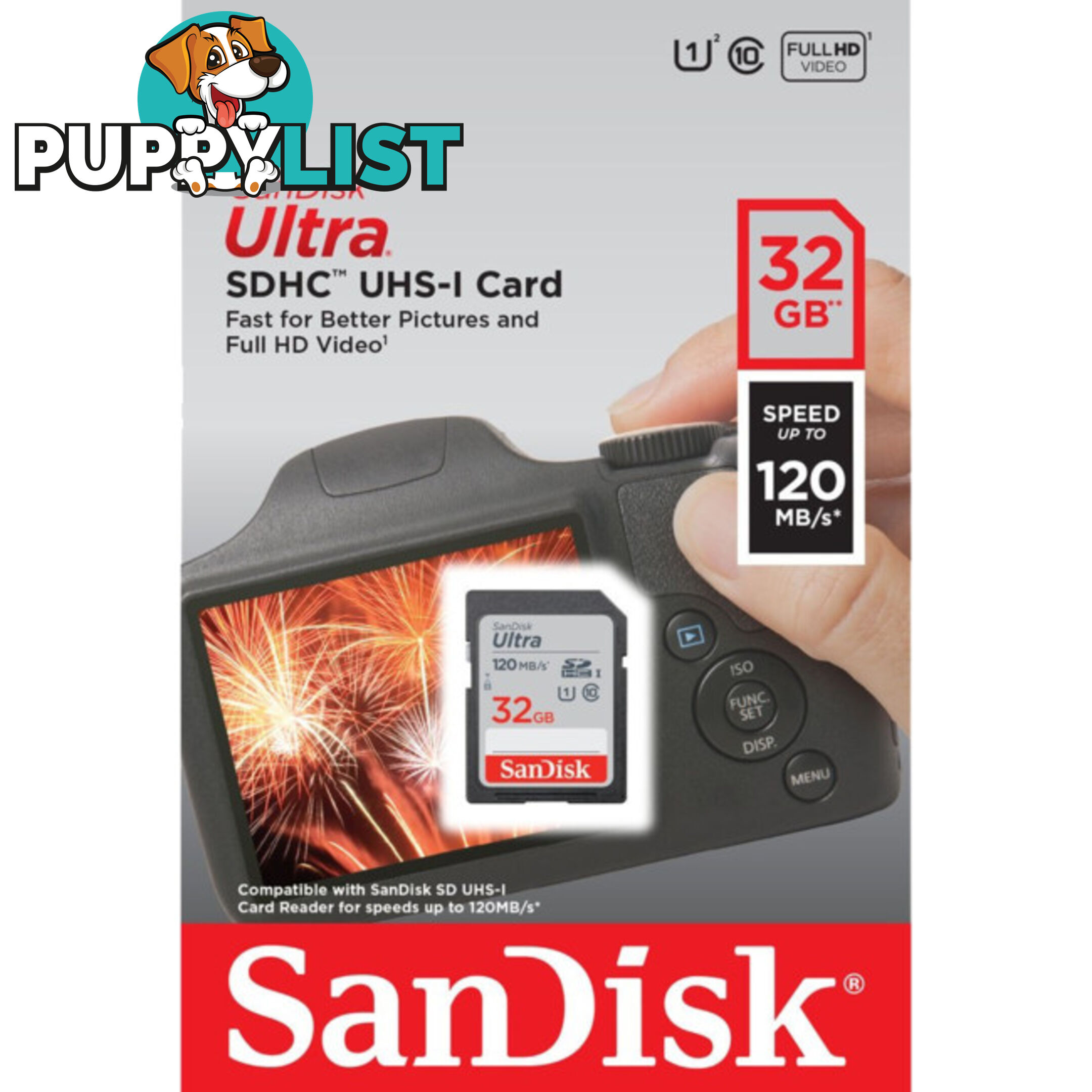 SD32ULTRA-120 SANDISK 32GB SDHC CARD 120MB/S