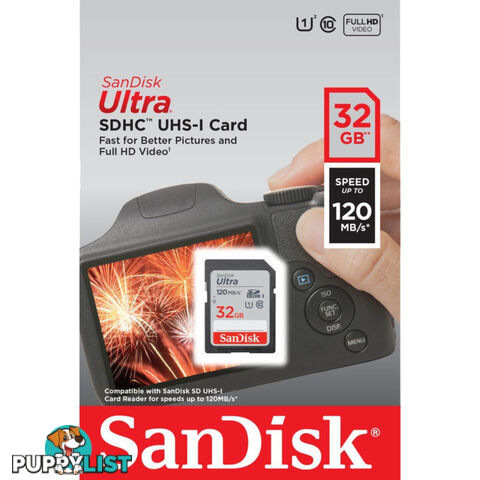 SD32ULTRA-120 SANDISK 32GB SDHC CARD 120MB/S