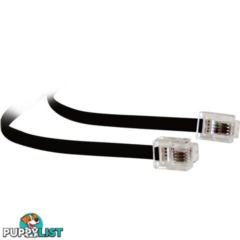 LC0091B/BLK 5MT MODULAR PLUG LEAD - BLACK RJ12 LINE CORD 6P4C TEL5160