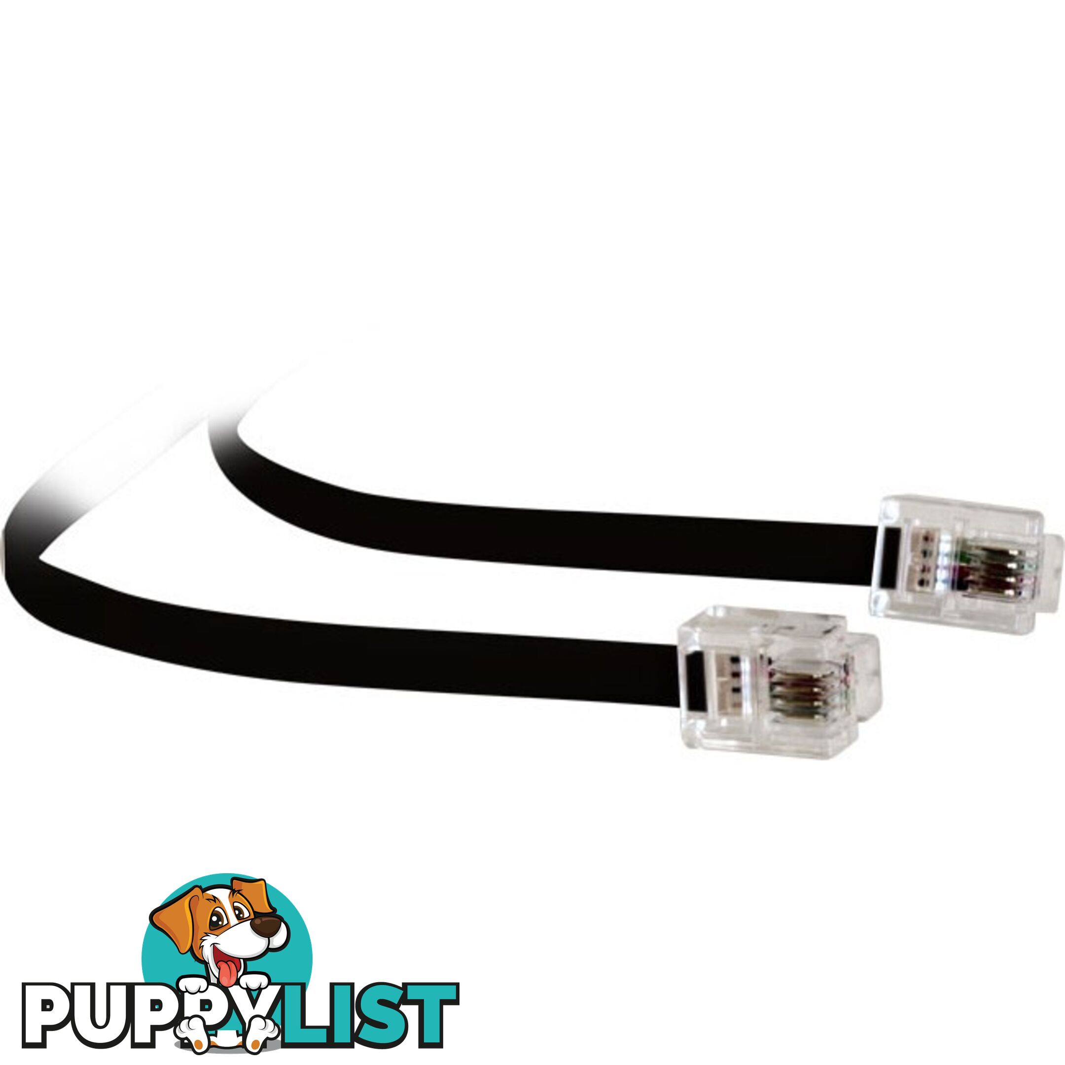 LC0091B/BLK 5MT MODULAR PLUG LEAD - BLACK RJ12 LINE CORD 6P4C TEL5160