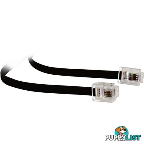 LC0091B/BLK 5MT MODULAR PLUG LEAD - BLACK RJ12 LINE CORD 6P4C TEL5160