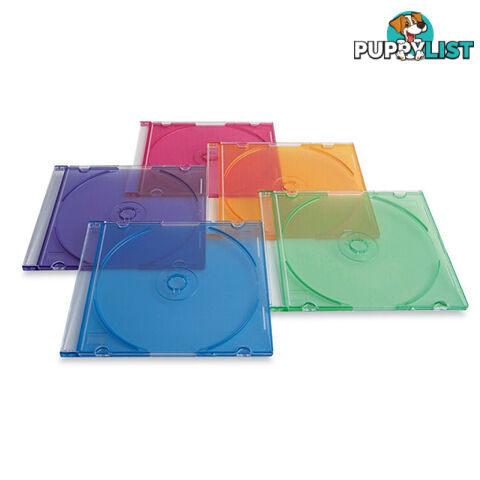 VSC25 25PK COLOURED SLIM CD CASES VERBATIM