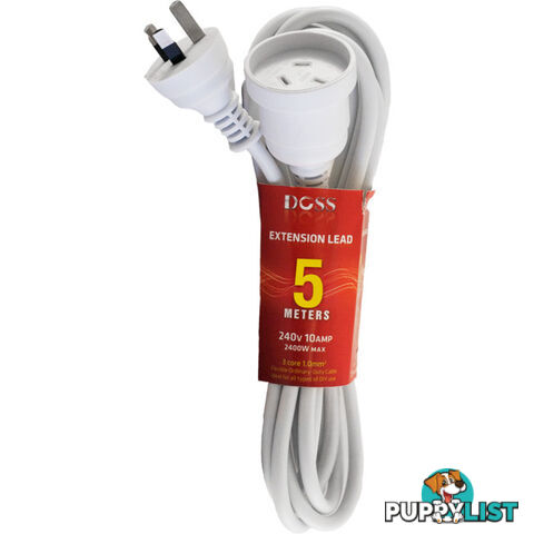 EXL5M 5M POWER EXTENSION LEAD WHITE DOSS