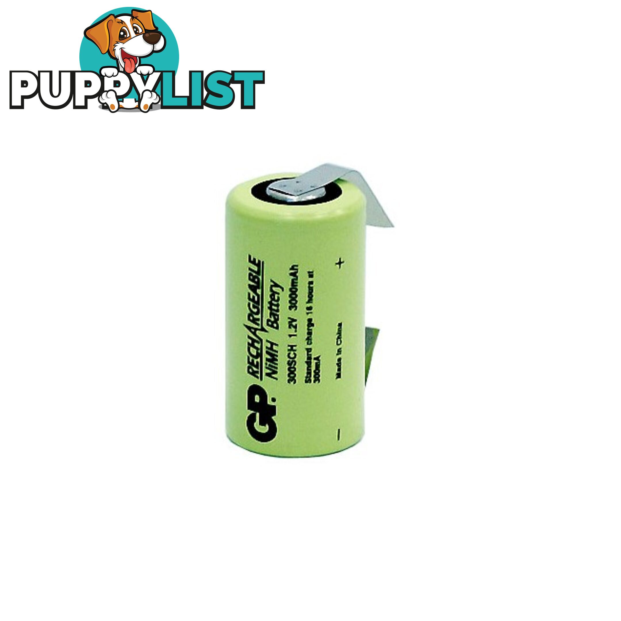 GP300SCHT 3000MAH 1.2V NIMH SUB C WITH TAGS RECHARGEABLE BATTERY GP