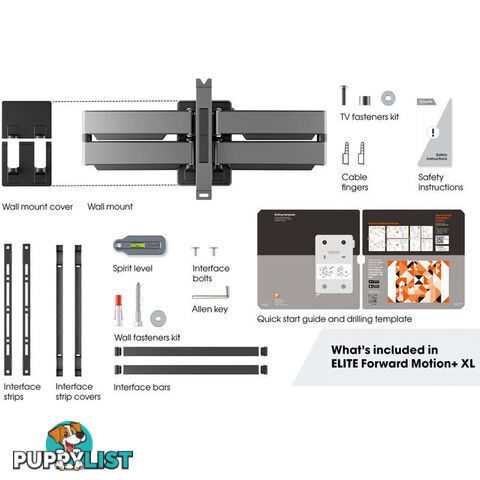 TVM5855 ELITE SERIES 55"-100" 75KG WALL MOUNT EXTRA LARGE - HEAVY DUTY