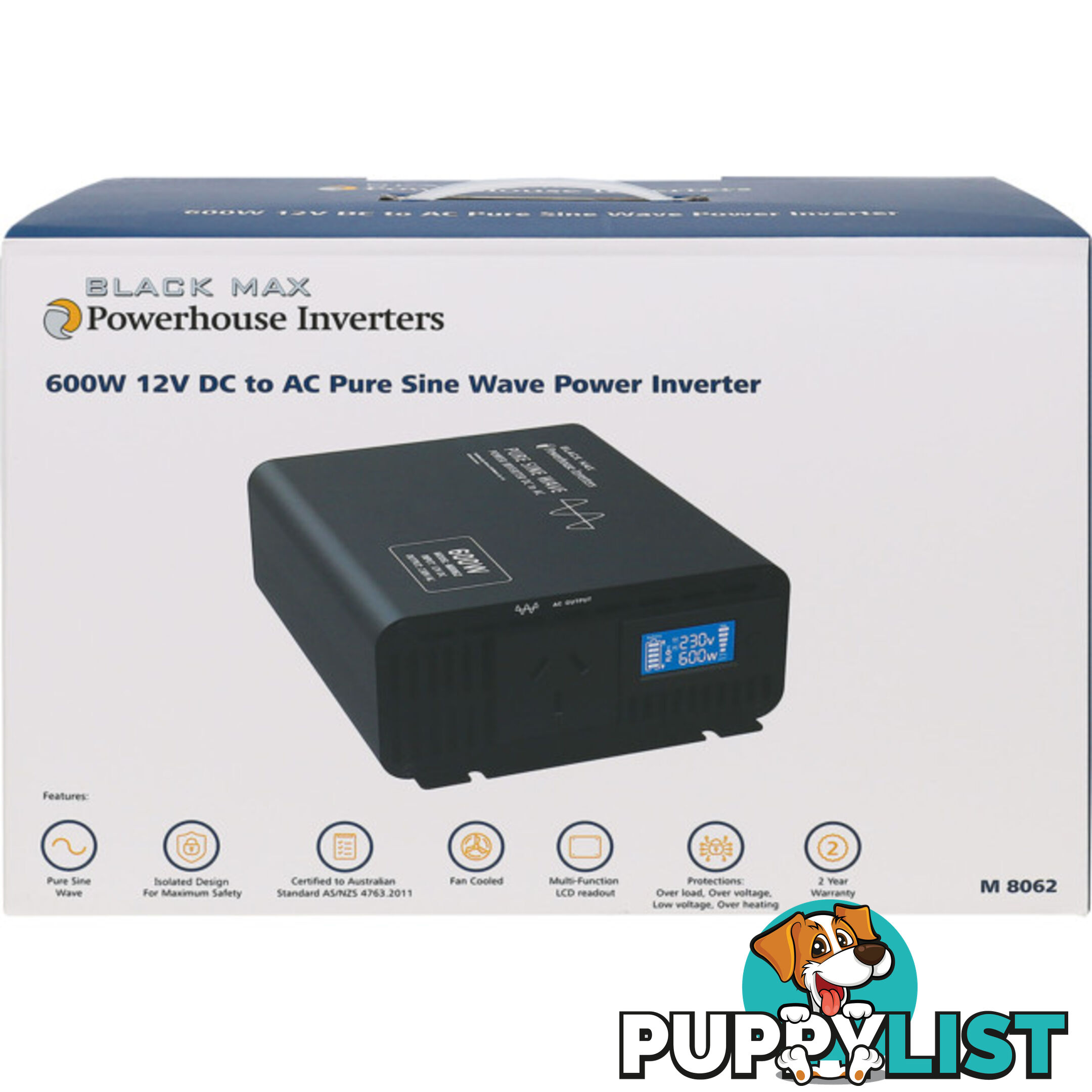 M8062 600W 12VDC TO 240VAC INVERTER TRUE SINE WAVE