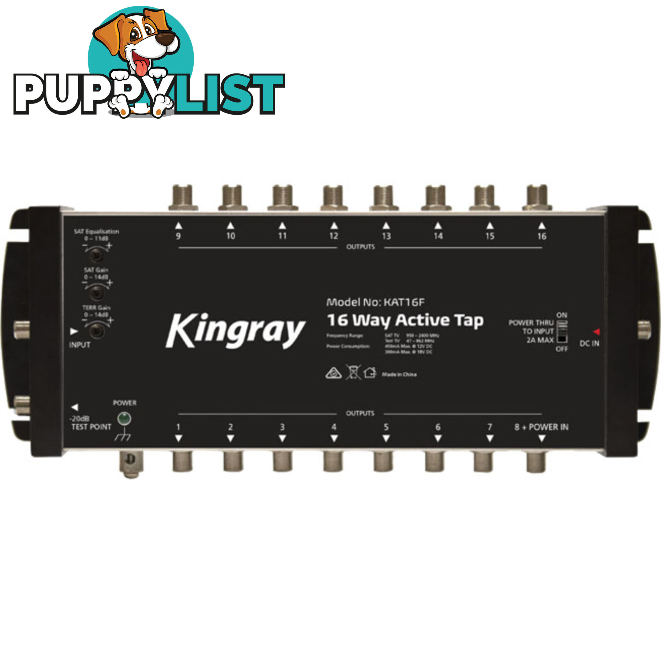 KAT16F 16 PORT ACTIVE TAP 47-2400 MHZ F31010