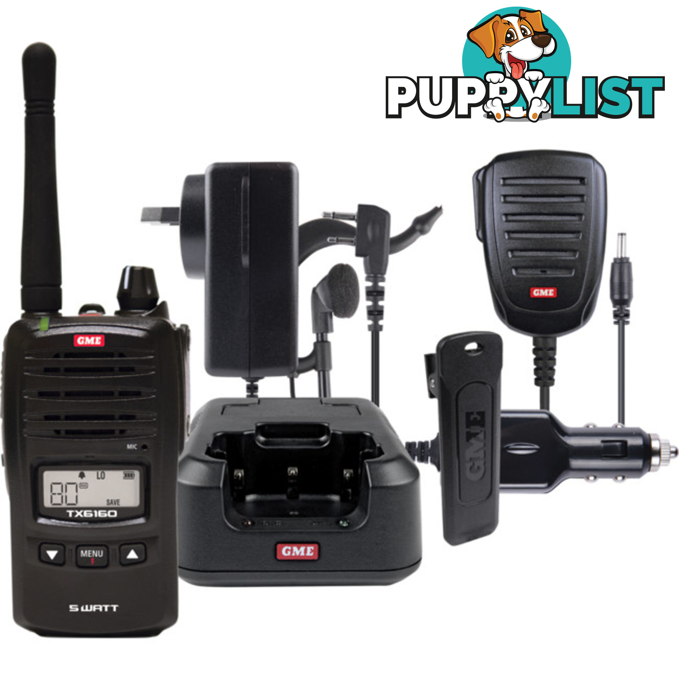 TX6160 5W UHF CB HANDHELD GME WITH ACCESSORIES PACK