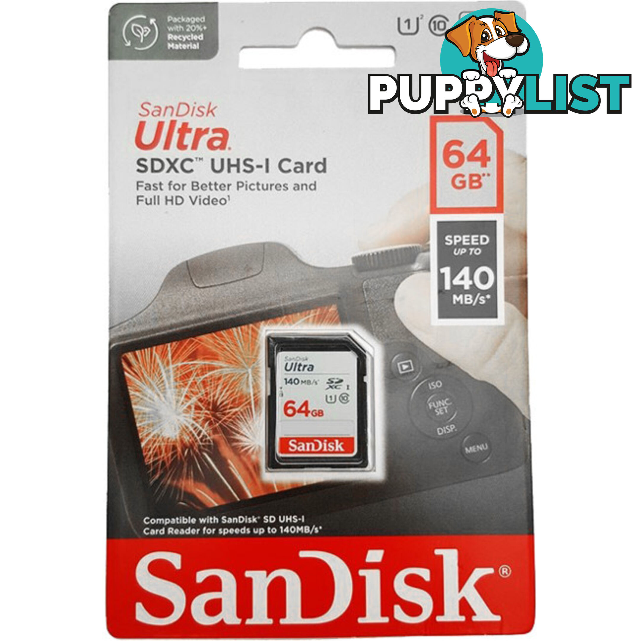 SD64ULTRA-140 SANDISK 64GB SDXC CARD 140MB/S