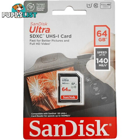 SD64ULTRA-140 SANDISK 64GB SDXC CARD 140MB/S