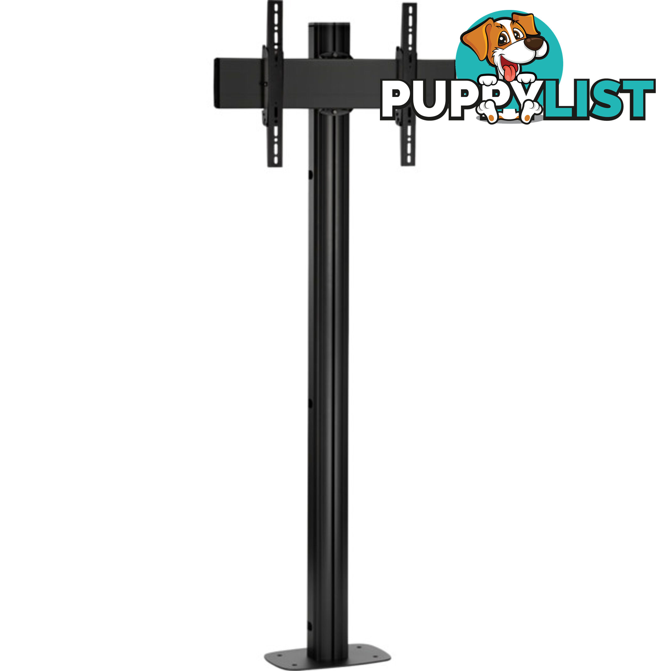 FM1844 1.8M SINGLE POLE FLOORMOUNTED BLACK FLAT PANEL STAND 400X400