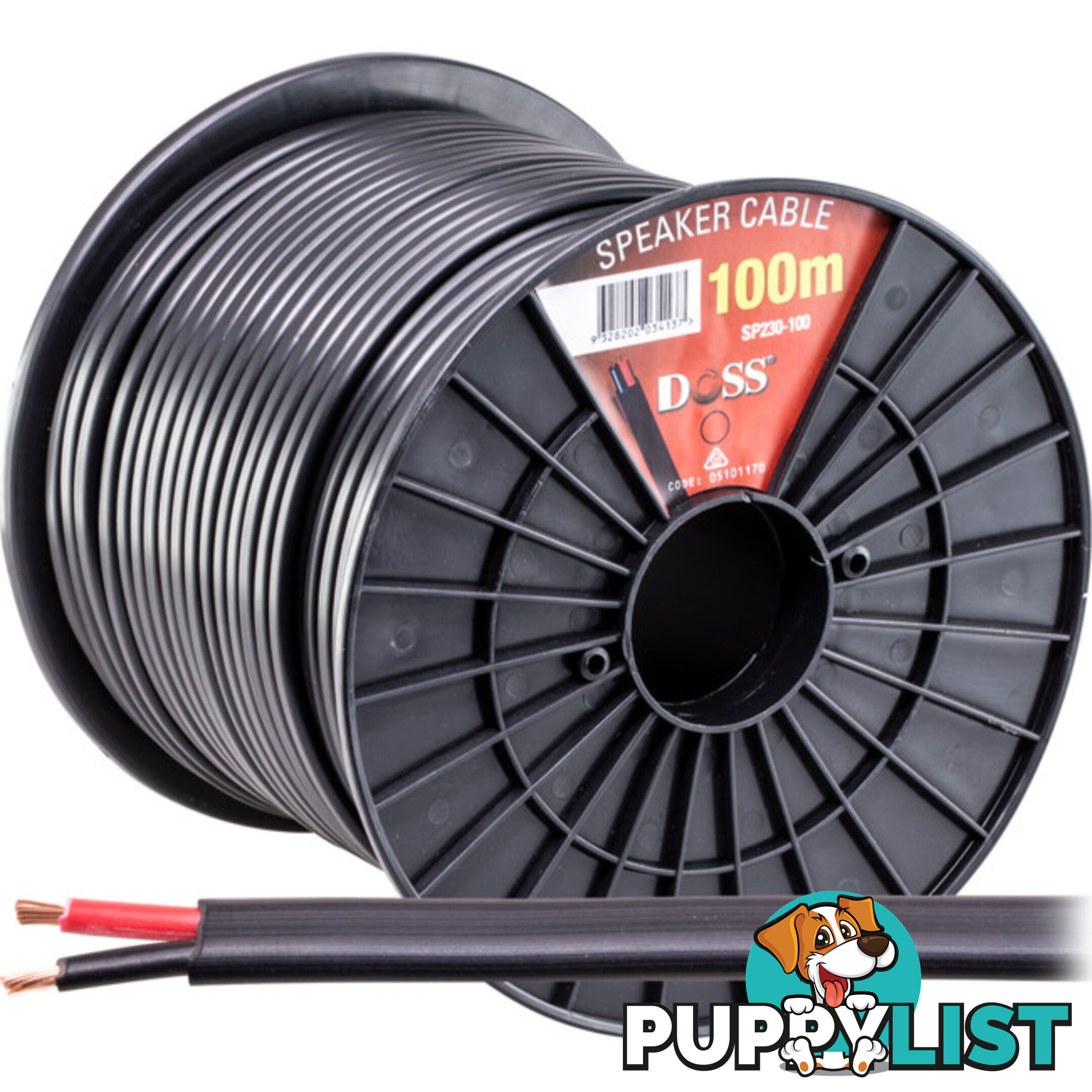 SP230-100 100M ROLL 16AWG 100V SPEAKER CABLE 2X30-.25 1.5MM2 DOUBLE INSULATED