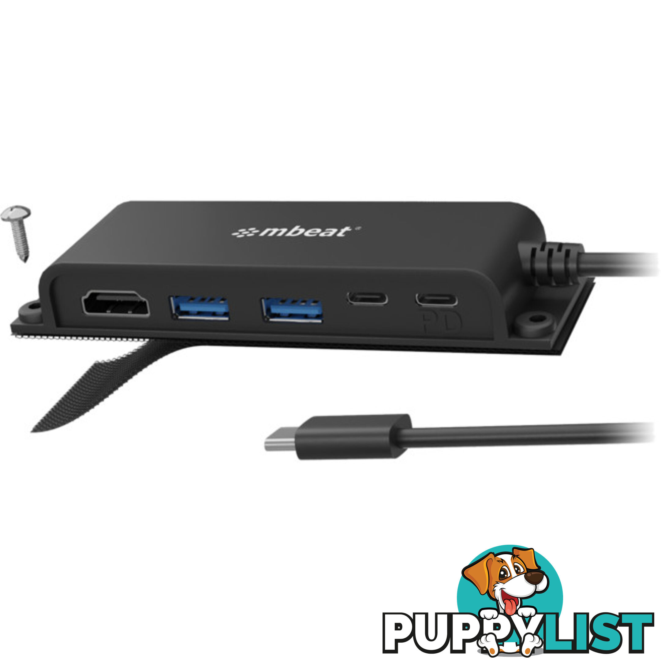 HUBE05 MOUNTABLE 5 PORT USB-C HUB 4K HDMI 60W PD CHARGING