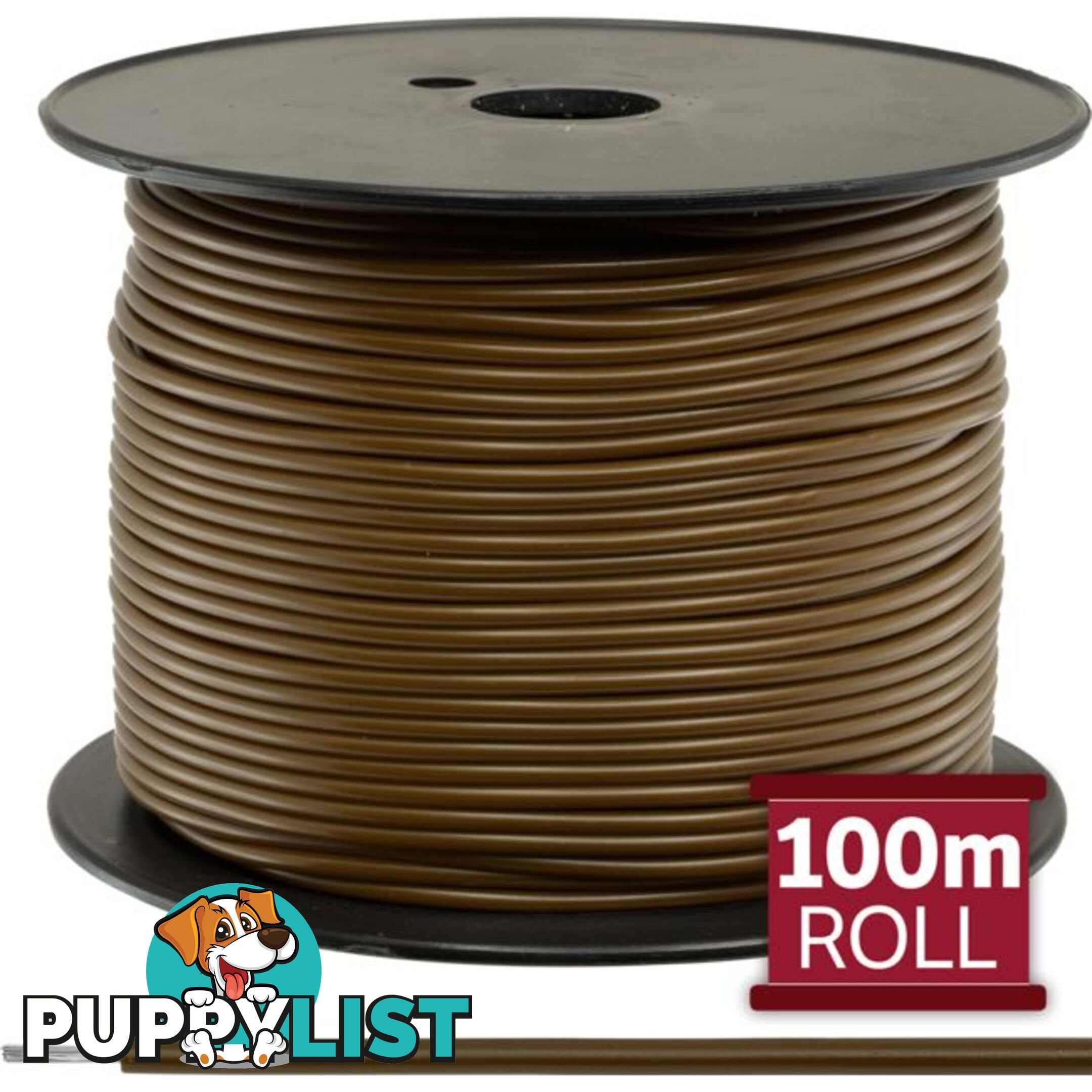 24-.2BR-100M 100M BROWN HOOKUP WIRE/CABLE PER 100M REEL ROLL DOSS 7A