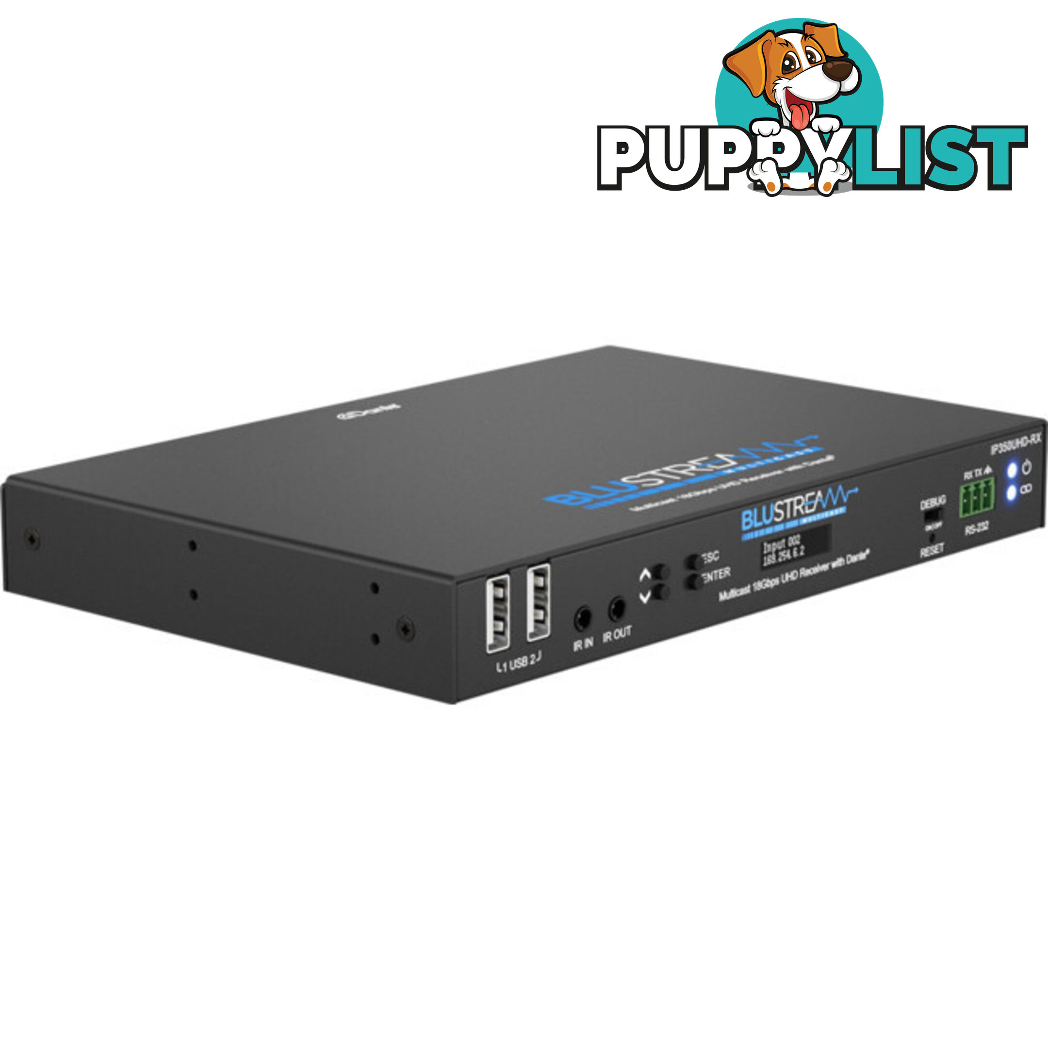 IP350UHDRX IP MULTICAST UHD 18GBPS VIDEO RECEIVER OVER 1GB 2CH DANTE AUDIO-BUILT-IN VIDEO SCALER-POE- HDCP2.2