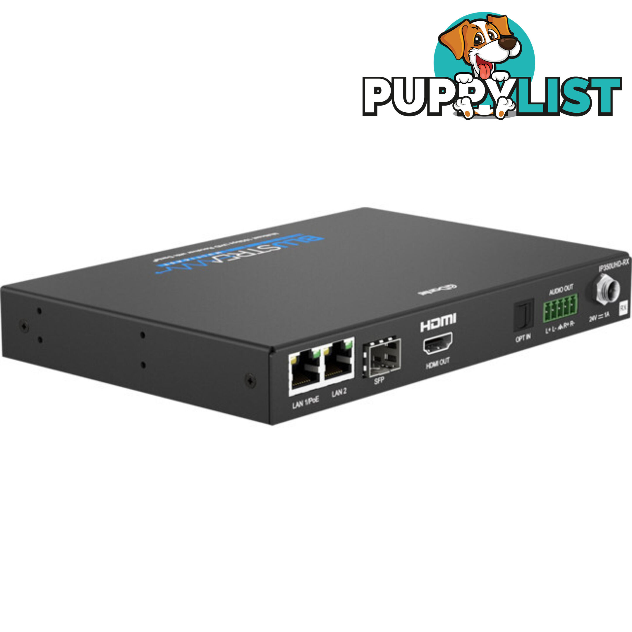 IP350UHDRX IP MULTICAST UHD 18GBPS VIDEO RECEIVER OVER 1GB 2CH DANTE AUDIO-BUILT-IN VIDEO SCALER-POE- HDCP2.2