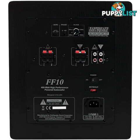 FF10 10" FRONT FIRING SUBWOOFER BLACK EARTHQUAKE