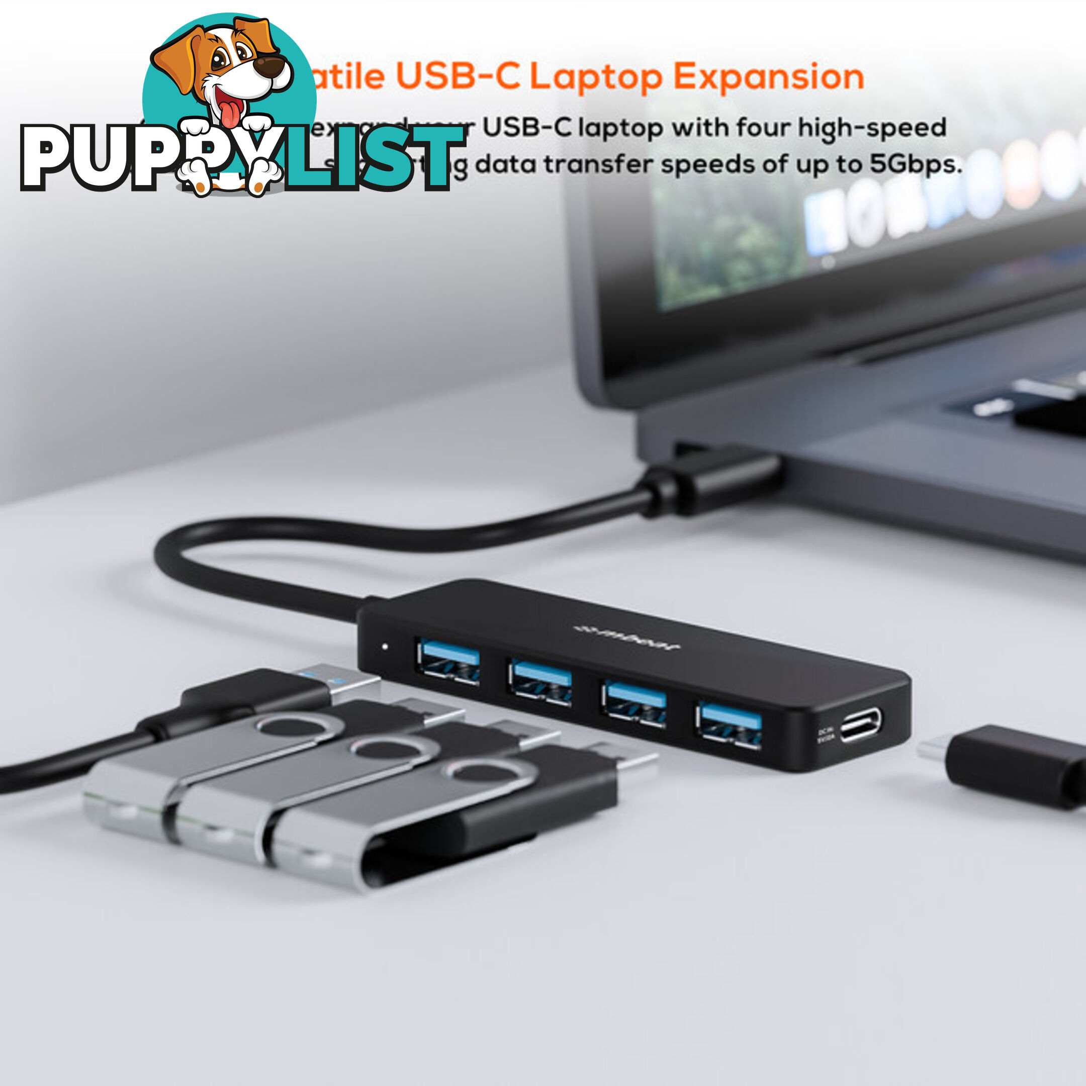 C3H5K 4 PORT USB-C HUB WITH USB-C DC PORT