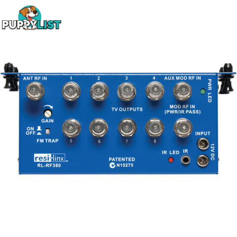 RLRF380 3 IN 8 OUT COMBINER/AMPLIFIER SPLITTER WITH IR REMOTE RETURN