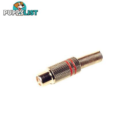 PD3164 RCA LINE SOCKET GOLD (RED) SPRING PROTECTION