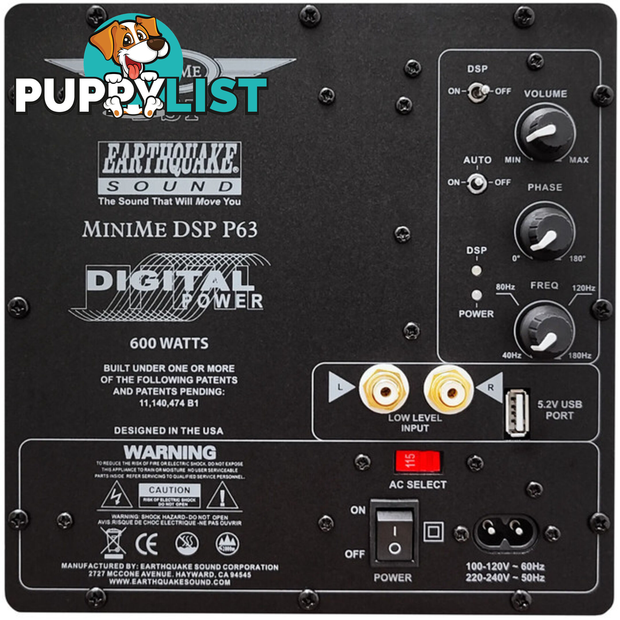 MINIMEDSPP63B MINIME DSP P63 3 SIDED 6.5" SUB BLACK COLOUR