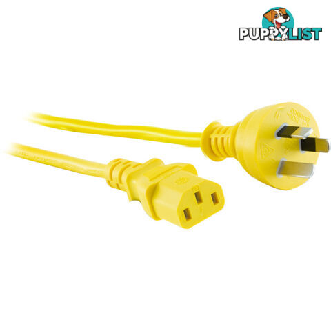 K9-2MYEL YELLOW IEC POWER LEAD - 2M IEC-C13 APPLIANCE CORD