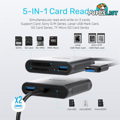 R1011A USB3.2 XQD SD TF CARD READER