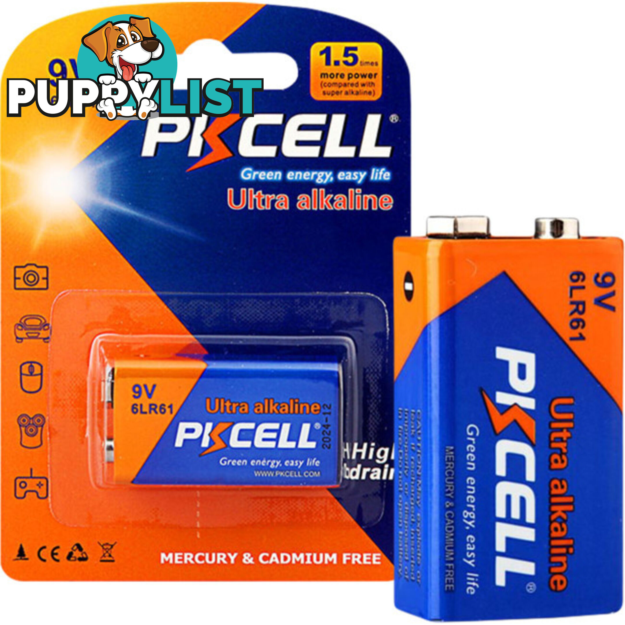 PKAL9V 9V ULTRA ALKALINE BATTERY 1PK 6LR61 ULTRA DIGITAL