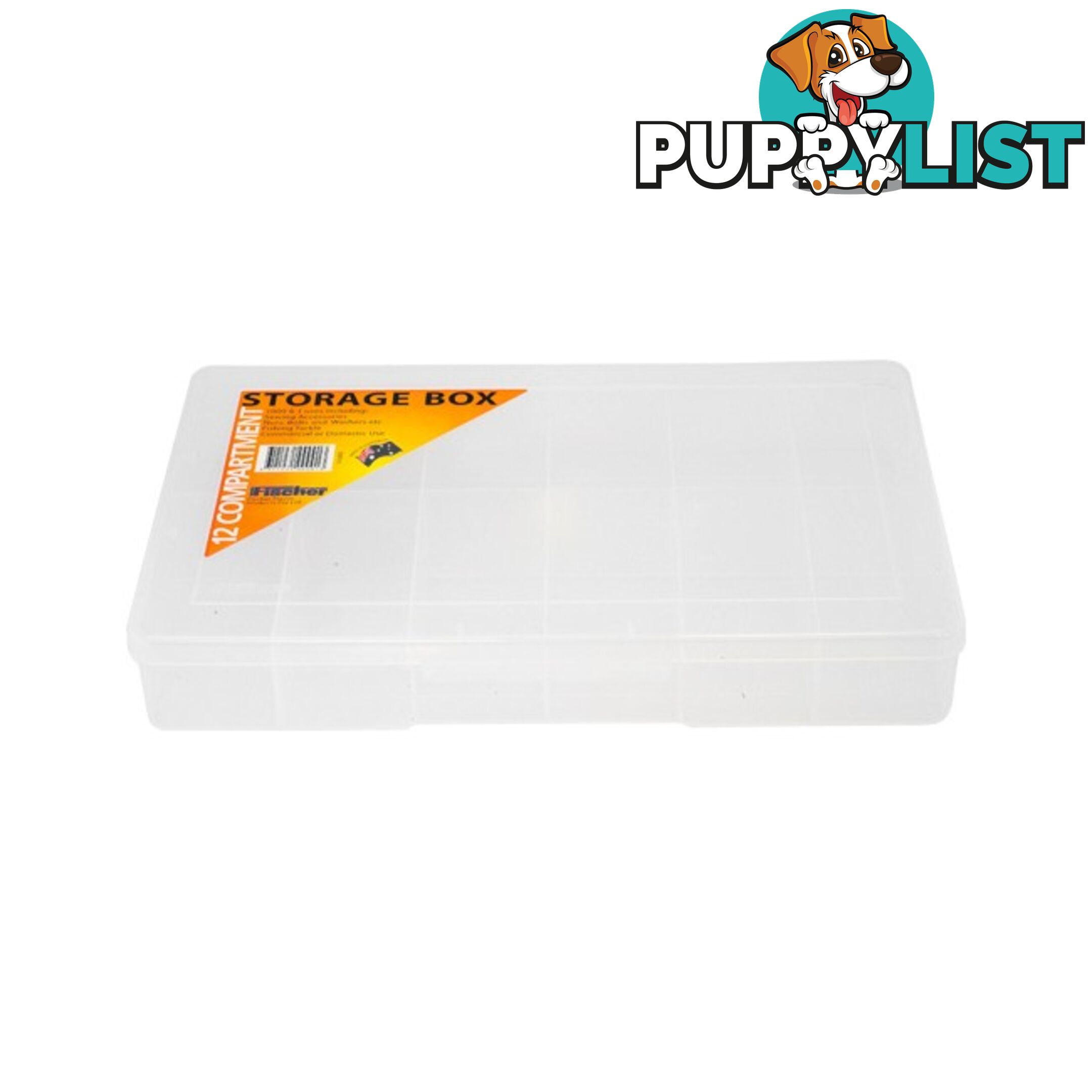 1H093 12 COMPARTMENT STORAGE BOX LARGE PLASTIC CASE