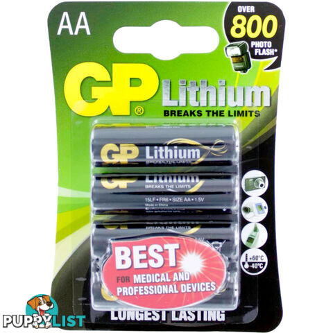 GP15LC4 1.5V AA GP LITHIUM FR6 PK4 GP