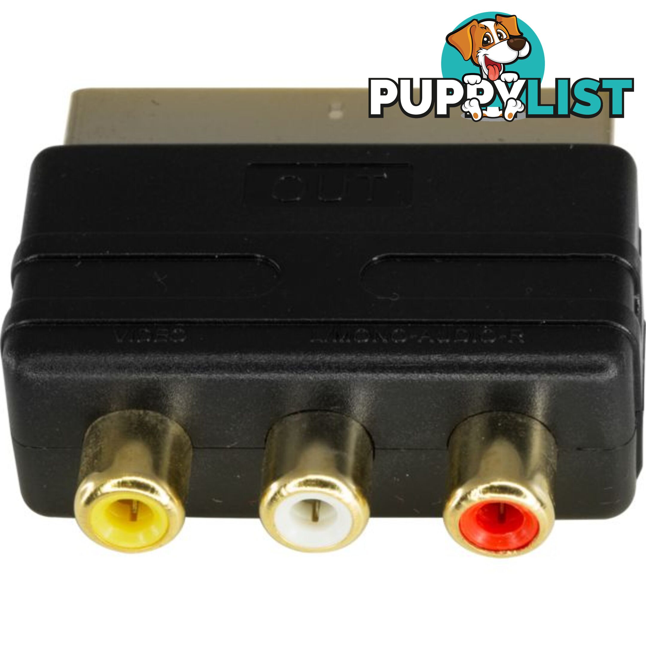 PA4230 RCA SOCKETS TO SCART PLUG SCART VIDEO ADAPTOR