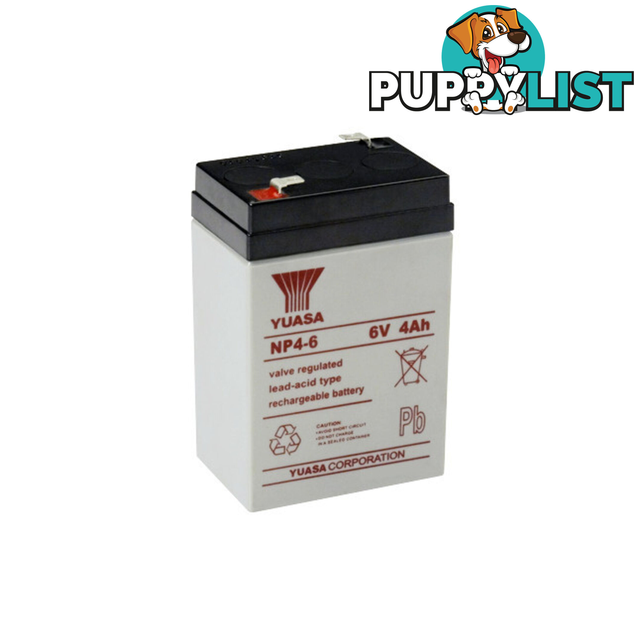 NP4-6 6V 4AMP YUASA SLA BATTERY SEALED LEAD ACID - NP SERIES