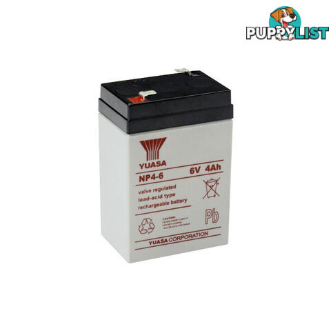 NP4-6 6V 4AMP YUASA SLA BATTERY SEALED LEAD ACID - NP SERIES