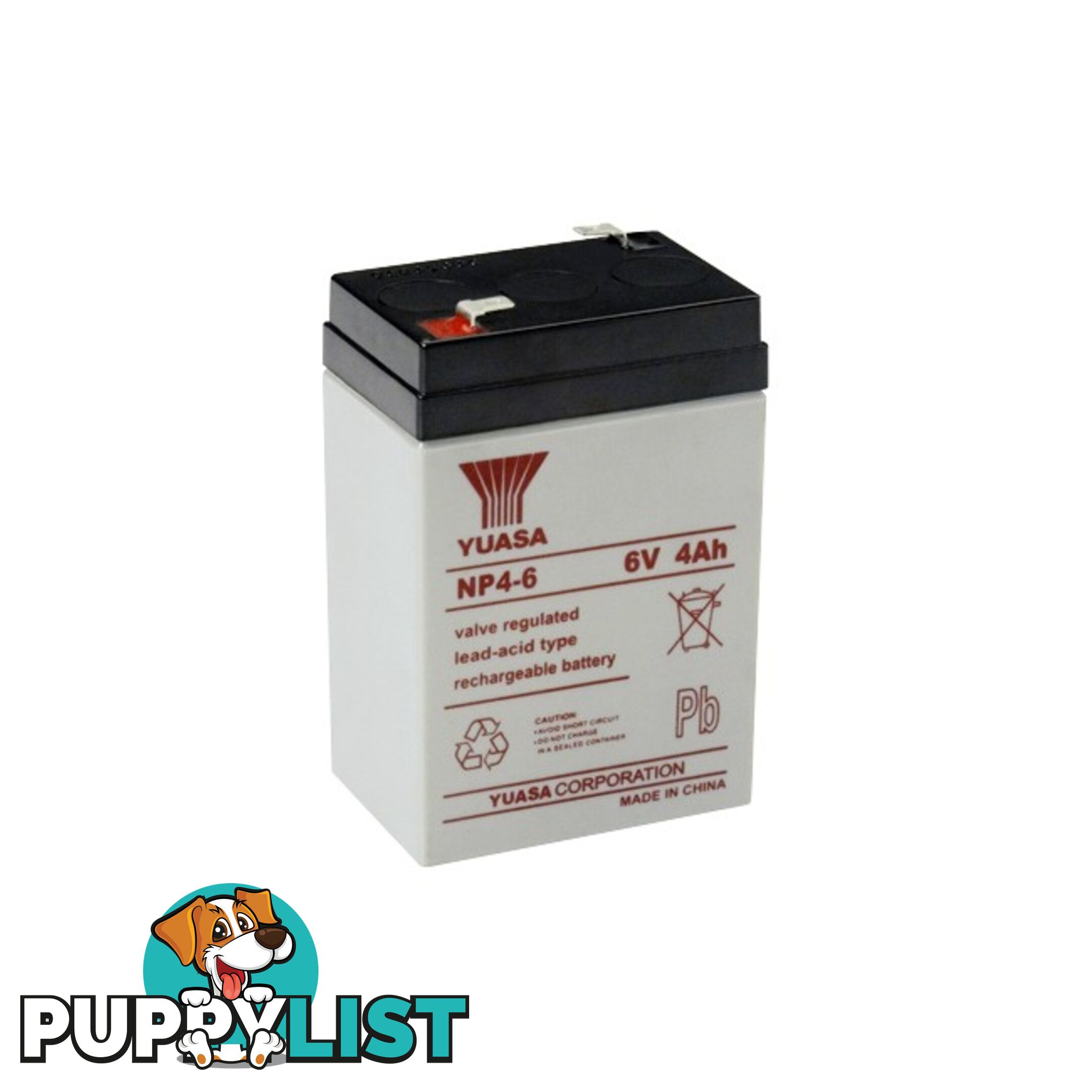 NP4-6 6V 4AMP YUASA SLA BATTERY SEALED LEAD ACID - NP SERIES